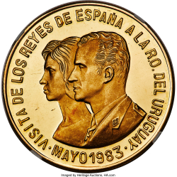 Image #2 of [PROOF] 20000 Nuevos Pesos 1983 - Visit of King and Queen of Spain