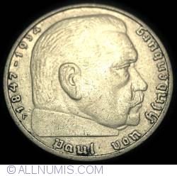 Image #2 of 2 Reichsmark 1937 F - Paul von Hindenburg