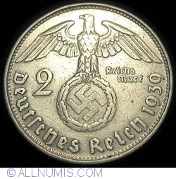 2 Reichsmark 1939 B - Paul von Hindenburg