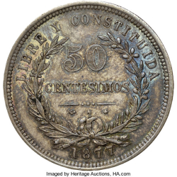 50 Centesimos 1877 A