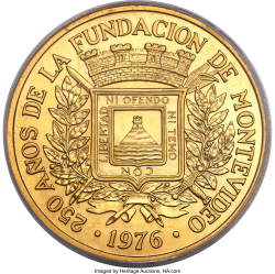 Image #2 of [PROOF] 5 Nuevos Pesos 1976 - 250th Anniversary - Founding of Montevideo