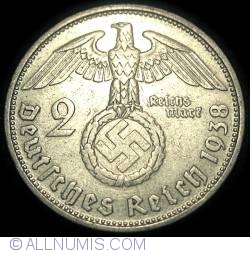2 Reichsmark 1938 D - Paul von Hindenburg