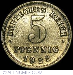 Image #1 of 5 Pfennig 1922 F