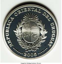 Image #2 of 1000 Pesos Uruguayos 2005 - XVIII Campionatul Mondial de Fotbal - Germania 2006
