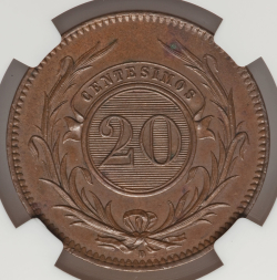 Image #1 of 20 Centesimos 1857 D