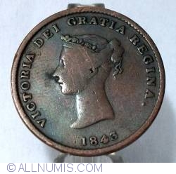 Image #2 of 1/2 Penny 1843 - Jeton banca