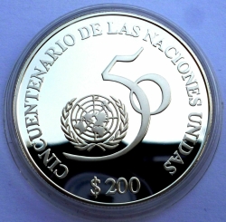 Image #1 of 200 Pesos Uruguayos 1995 - 50th Anniversary of United Nations