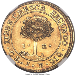 Image #1 of [Contramarca] 1 Escudo ND (1849-57) CR JB 1849