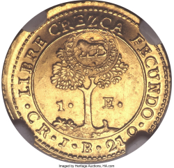 Image #1 of [Countermark] 1 Escudo ND (1849-57) CR JB 1847