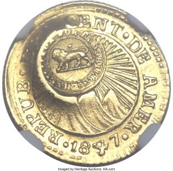 Image #2 of [Countermark] 1/2 Escudo (1849-57) CR JB 1847