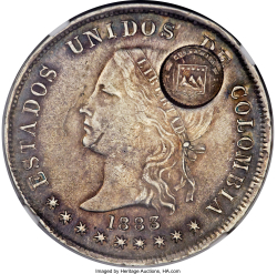 Image #2 of [Countermark] 50 Centavos (1889) 1883