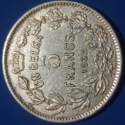 Image #1 of 5 Francs 1932 - 1 Belga (French text)