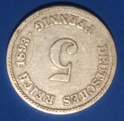 Image #1 of 5 Pfennig 1893 F