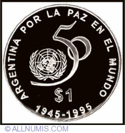 Image #2 of 1 Peso 1995 - 50th Anniversaru of U.N.