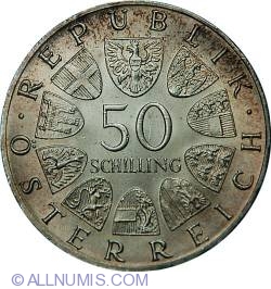 50 Schillings 1965 - Aniversarea a 600 de ani de la infiintarea Universitatii din Viena