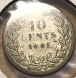 Image #2 of 10 Cents 1881 with dot