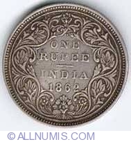 Image #2 of 1 Rupee 1862