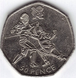 50 Pence 2011 - Olimpiada de la Londra 2012 - Scrima