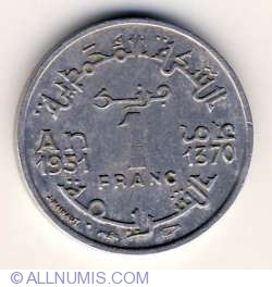 Image #1 of 1 Franc 1951 (AH 1370)