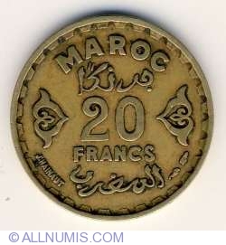 Image #1 of 20 Francs 1952 (AH 1371)