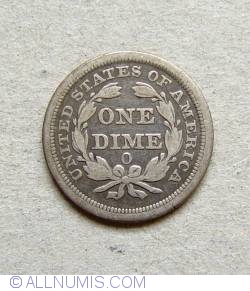Seated Liberty Dime 1854 O - Variant with arrows at date