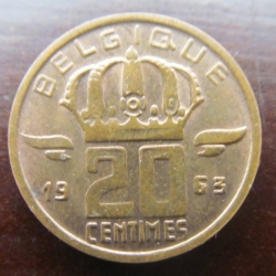 Image #1 of 20 Centimes 1963 (Belgique)