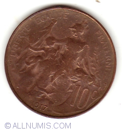 Image #1 of 10 Centimes 1917