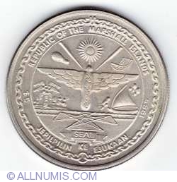 Image #2 of 5 Dolari 1989 - 30 de ani de la primul pas pe luna