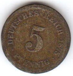 5 Pfennig 1875 D