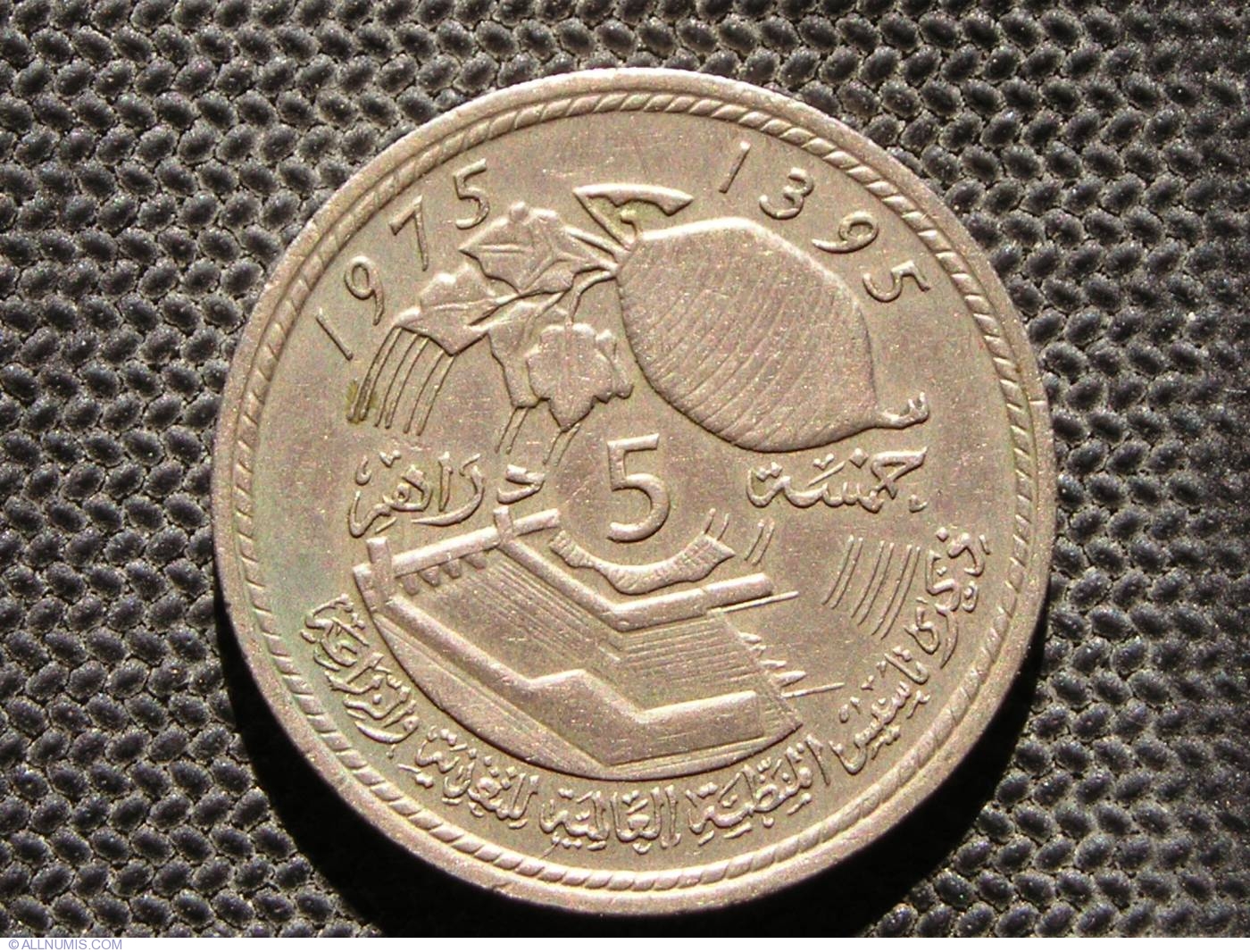 5-dirhams-1975-ah-1395-world-food-conference-hassan-ii-1961-1999