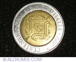 Image #1 of 500 Lire 1993 - 100 years of National Bank of Italy