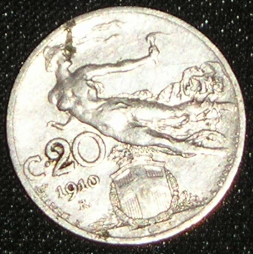 1910 Italy 20 centesimi coin Vittorio Emanuele III Listing 