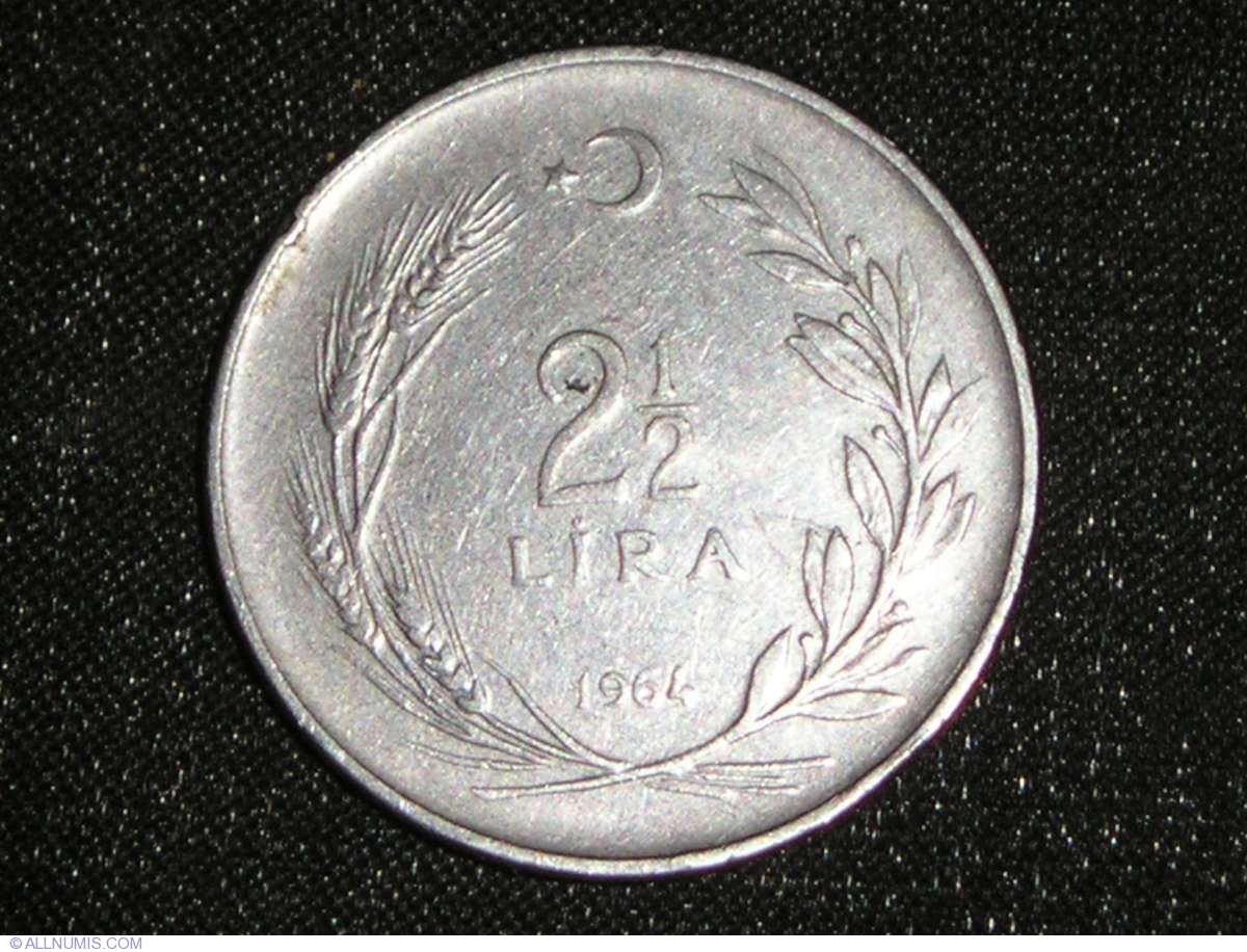 2 1/2 Turkish Lira 1964, Republic (1961-1970) - Turkey - Coin - 2734