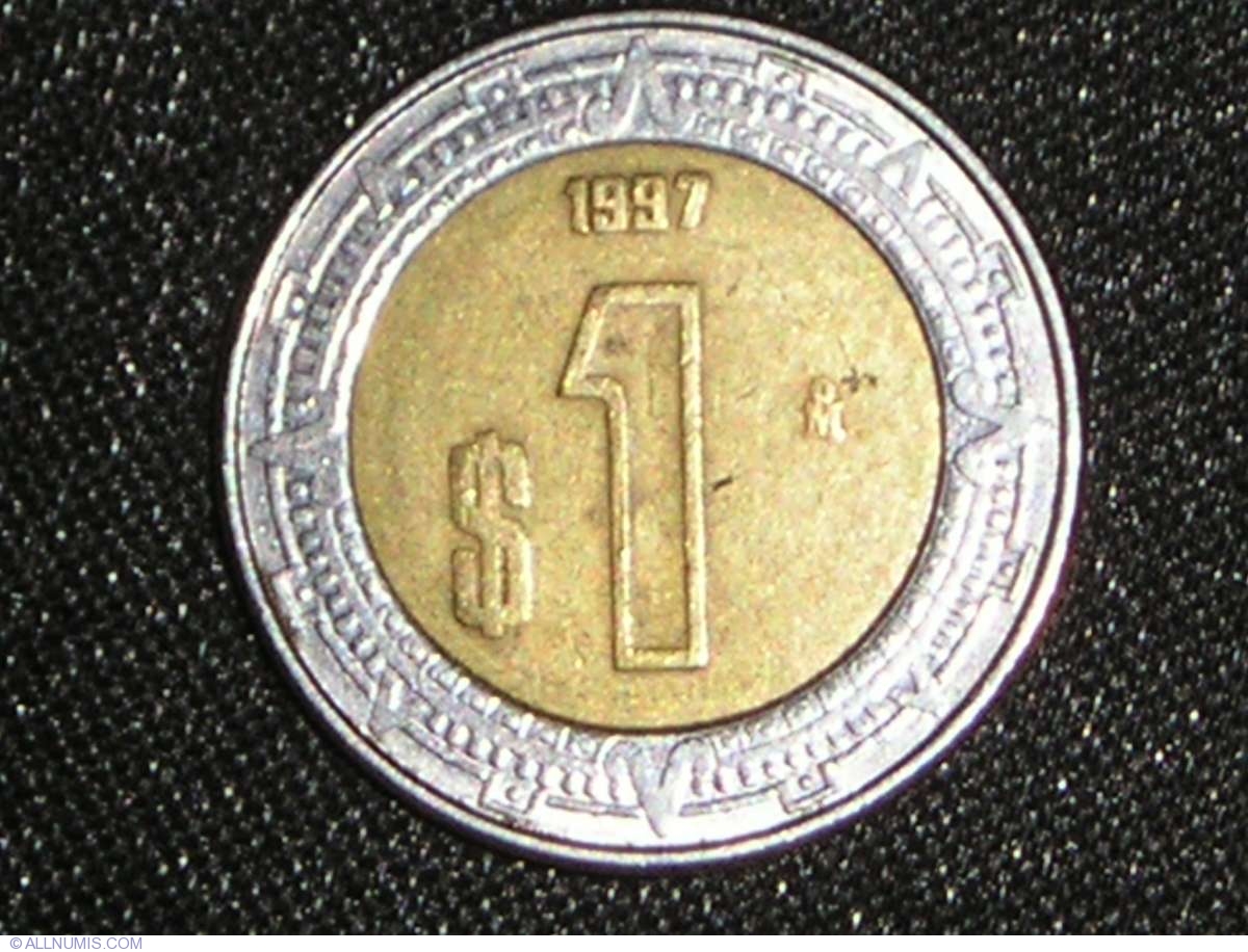 1 Peso 1997 United Mexican States 1991 2000 Mexico Coin 2566