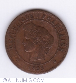 Image #2 of 5 Centimes 1892 A