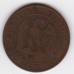 Image #1 of 10 Centimes 1854 K