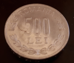 Image #1 of VARIANT - 500 Lei 1999 - the inscription on the edge is reversed