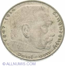 Image #2 of 2 Reichsmark 1939 D - Paul von Hindenburg