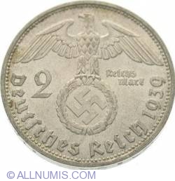 2 Reichsmark 1939 D - Paul von Hindenburg