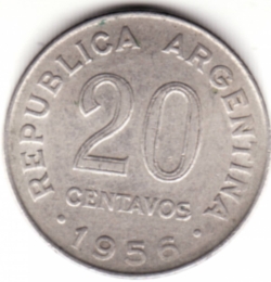 Image #1 of 20 Centavos 1956