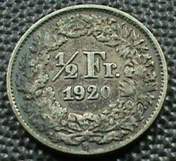 Image #2 of 1/2 Franc 1920