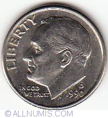 Image #2 of Dime 1990 D