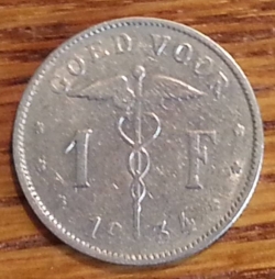 Image #2 of 1 Franc 1934 (België)