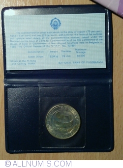 5000 Dinar 1989. - THE NINTH NON-ALIGNED SUMMIT