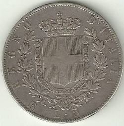 5 Lire 1877 R