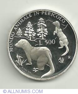 500 Lire 1993 R - Protecția faunei sălbatice