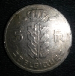 Image #1 of 5 Francs 1968 (Belgique)