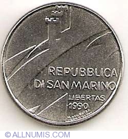 Image #2 of 100 Lire 1990 R - 1600 de ani de istorie