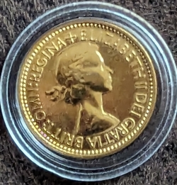 1 Shilling 1953 - Scottish Crest - Altered Coin - Gold-plated