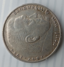 5 Reichsmark 1935 E - Paul von Hindenburg